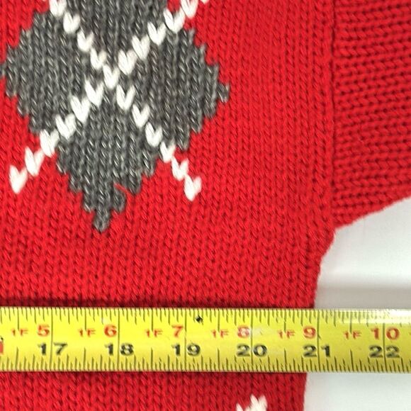 Vintage Scottish Terrier Red Cardigan By Richwil's Back to Back Acrylic Boxy M - Picture 12 of 12